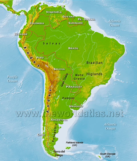 World Map South America